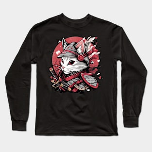 samurai cat Long Sleeve T-Shirt